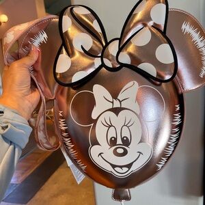 Loungefly X Disney Rose Gold Minnie Balloon Crossbody Bag NWT
